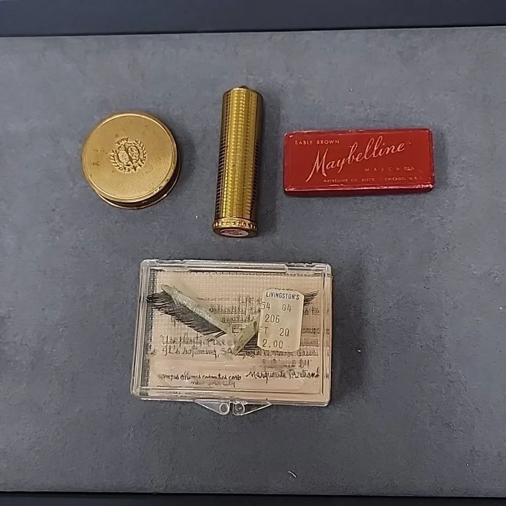 Vintage Makeup Lot- Blush Mascara Eye lashes Lipstick